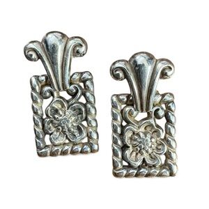 Vintage Brighton Silver Floral Earrings